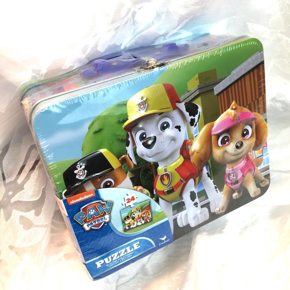 Paw Patrol Puzzle Tin Lunch Box with 24 Pc  NIB  Back to School - Picture 1 of 8